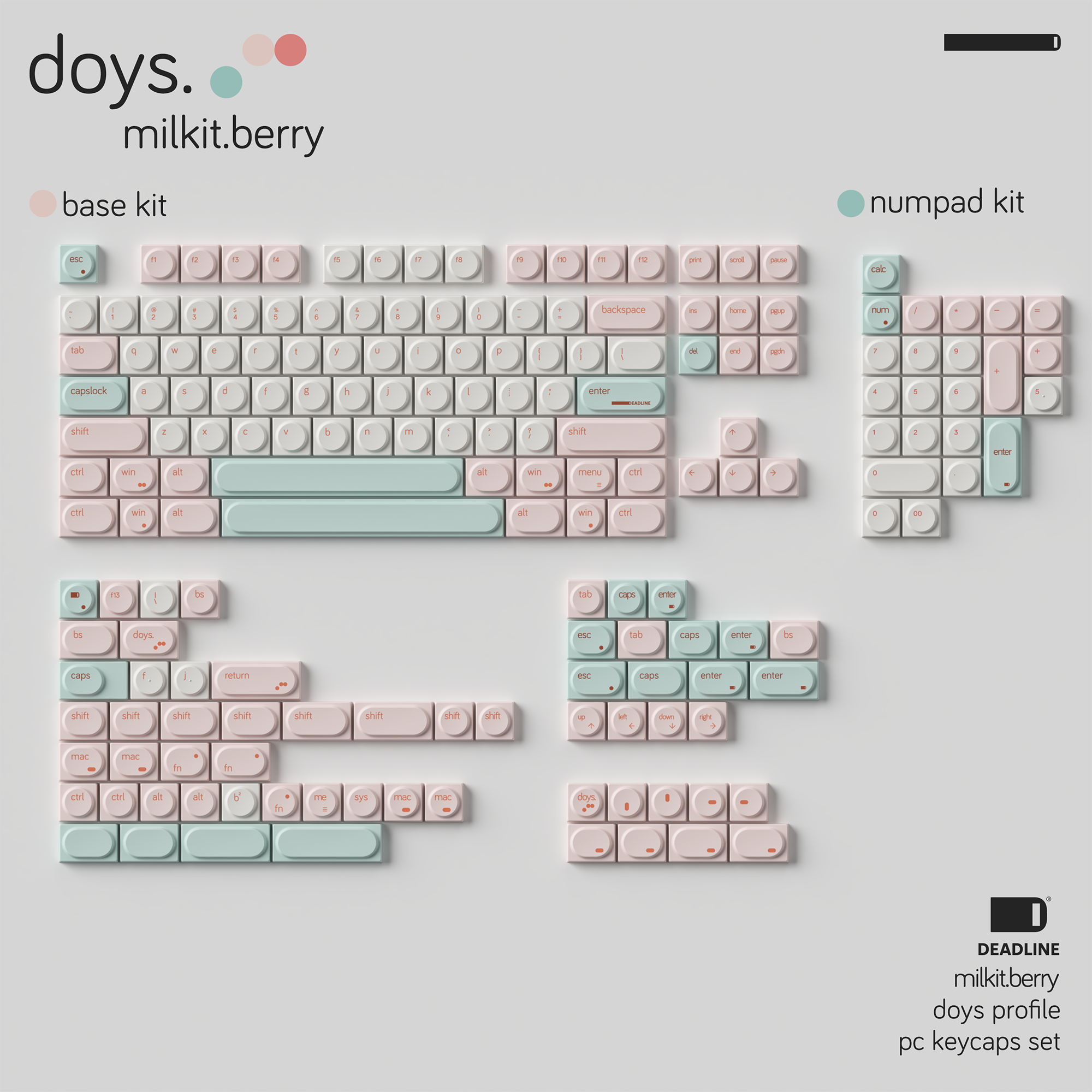 in stock】Deadline DOYS Milkit Berry PC Keycaps – DEADLINE Studio™