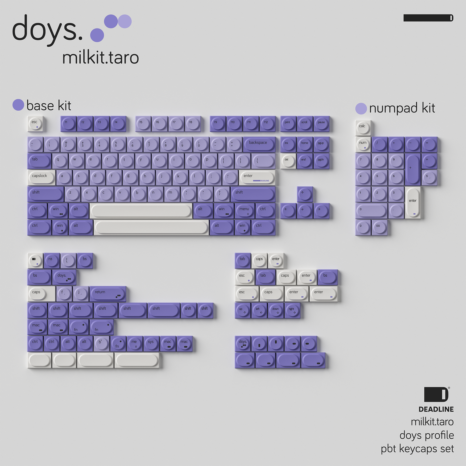 【 in stock】Deadline DOYS Milkit.taro  PC Keycaps
